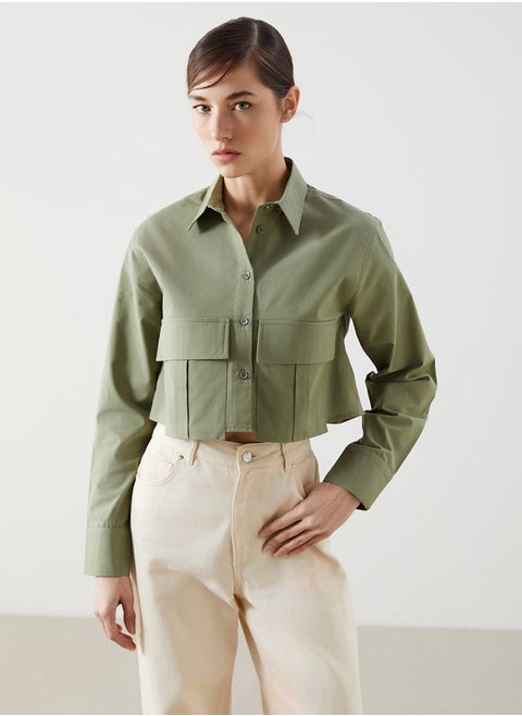 Crop Poplin Women's Shirt