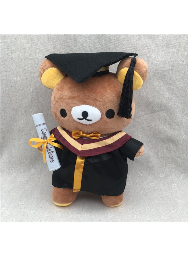 Graduation Photo Gift Doll Doctor Hat Easy Bear Bachelor's Clothing Commemorative Gift Cartoon Plush Toy Doll Doll-Color:Paragraph 5-Height:About 30cm