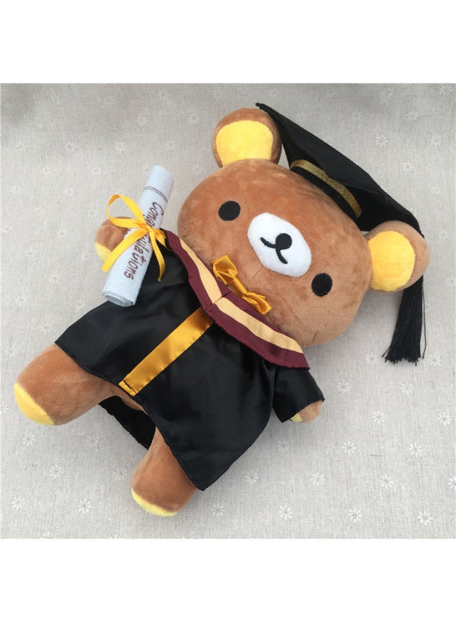 Graduation Photo Gift Doll Doctor Hat Easy Bear Bachelor's Clothing Commemorative Gift Cartoon Plush Toy Doll Doll-Color:Paragraph 5-Height:About 30cm