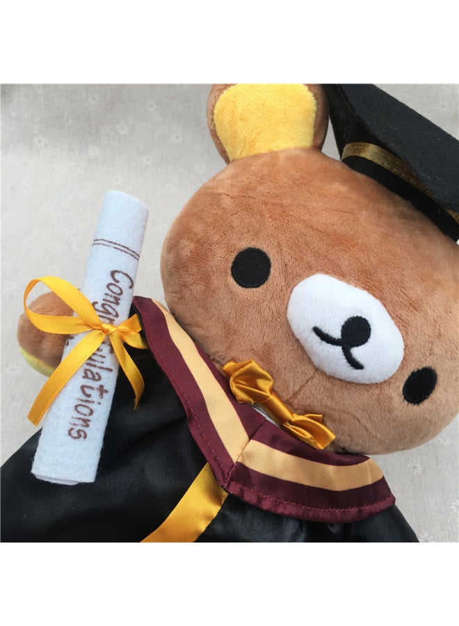 Graduation Photo Gift Doll Doctor Hat Easy Bear Bachelor's Clothing Commemorative Gift Cartoon Plush Toy Doll Doll-Color:Paragraph 5-Height:About 30cm