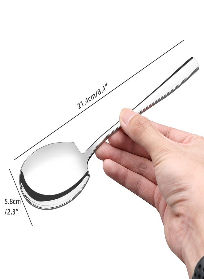 Ramddy Stainless Steel Serving Spoon Set of 6, 8.4 Inches Large Serving Spoons for Buffet - Image 4