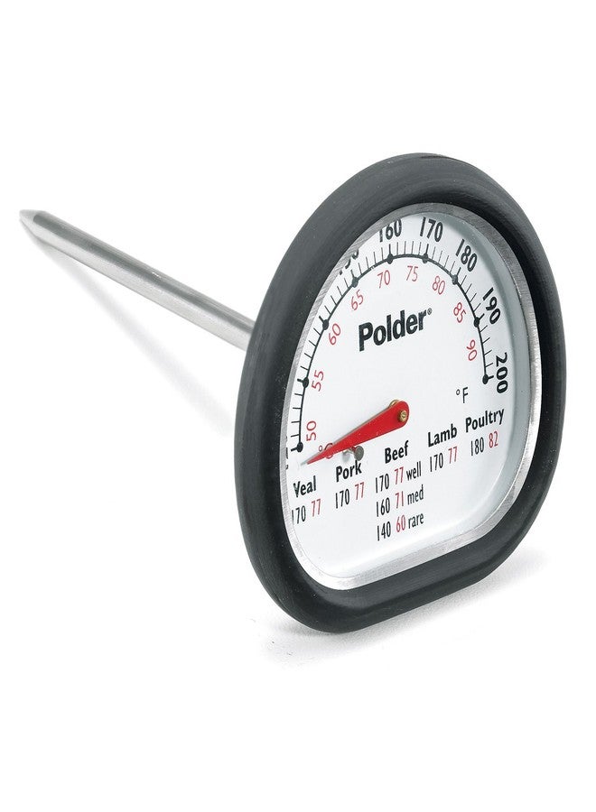 Polder 12454 Deluxe In-Oven Thermometer, Stainless Steel with Easy-to-Read Face and High-Heat Grip - Image 1