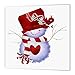 3DROSE 3dRose ht_60788_3 Red Hatted Snowman-Iron on Heat Transfer for Material, 10 by 10-Inch, White  - Image 2