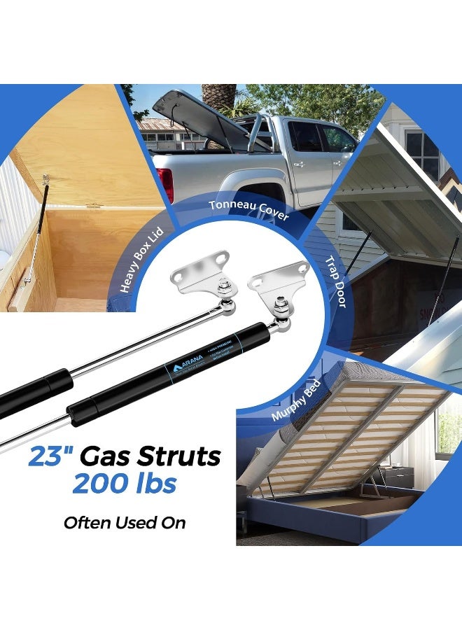 ARANA ARANA 23 inch 200 LB Gas Prop Struts Shocks with L Mounting Brackets  - Image 4