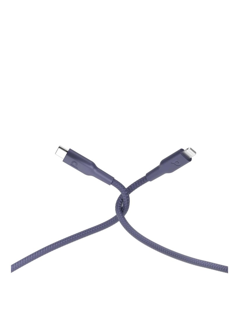 Powerology iPhone Charger USB-C To Lightning Data & Fast Charger Braided Cable 2m 60W PD Compatible with iPhone 14/14 Plus/ 14 Pro/14 Pro Max/iPhone 13/12/11/XS/Pro Max /Pro/Mini/SE/ipad 9, Purple  - Image 2