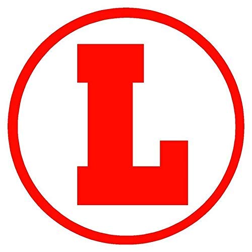 CVANU L-Board Learning License Symbol Exterior Sticker & Decal Vinyl Graphic Red 14.5X14.5 (2 Pcs, Vinyl) - Image 1