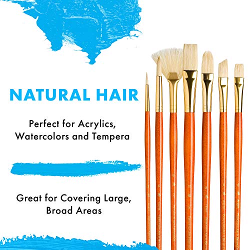 Princeton RealValue Paintbrush, Rnd 2,6,BRT 6,FLB 8,Fan 6,Flat 10,ANG 6, Orange - Image 4
