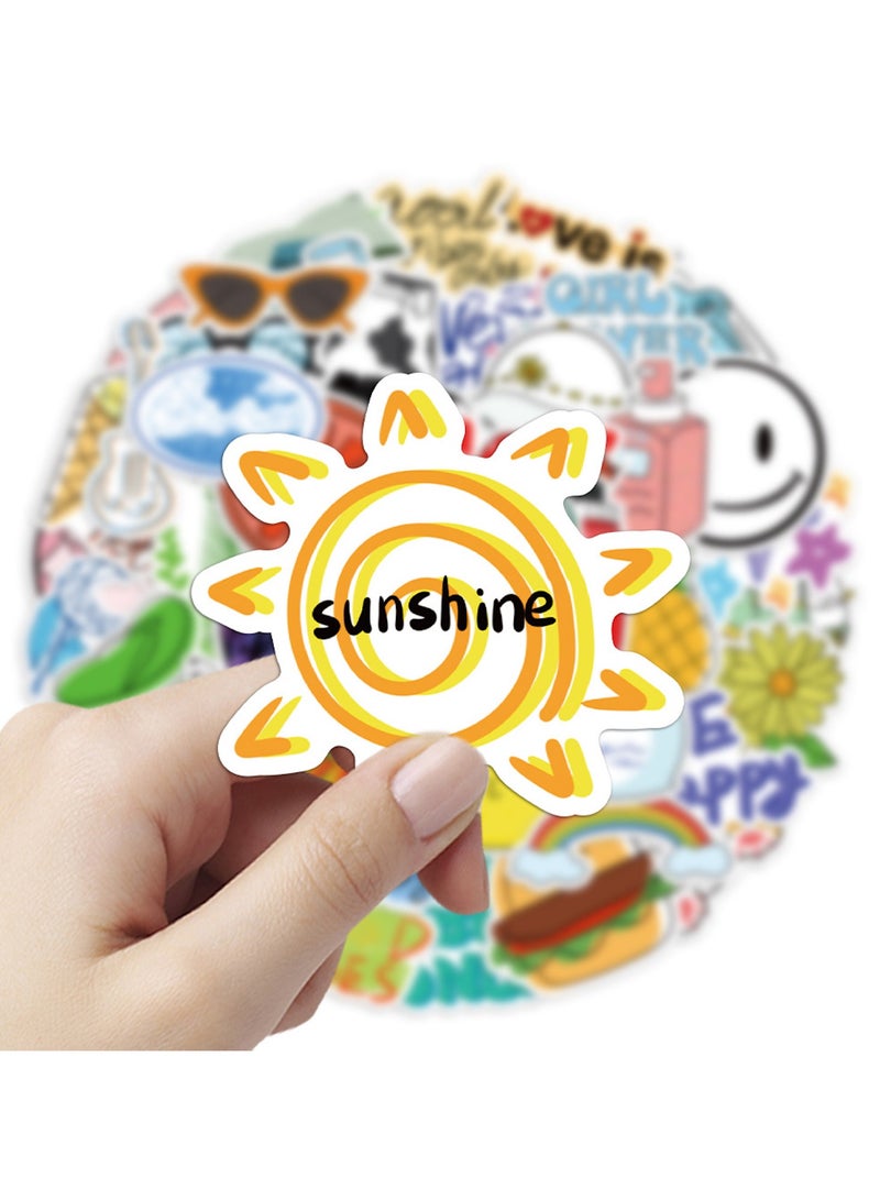 قوس قزح أورينبو 53 قطعة من الملصقات اللطيفة لزجاجات المياه ملصقات أصلية مقاومة للماء لأجهزة الكمبيوتر المحمول والهاتف والتزلج على الجليد وملصقات جمالية للأطفال والمراهقين والفتيات والطلاب - Image 3