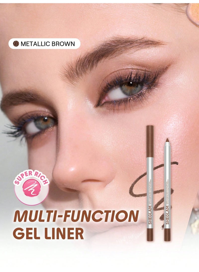 شيجلام Boldline Longwear Multi-Function Gel Liner- Metallic Brown - Image 4