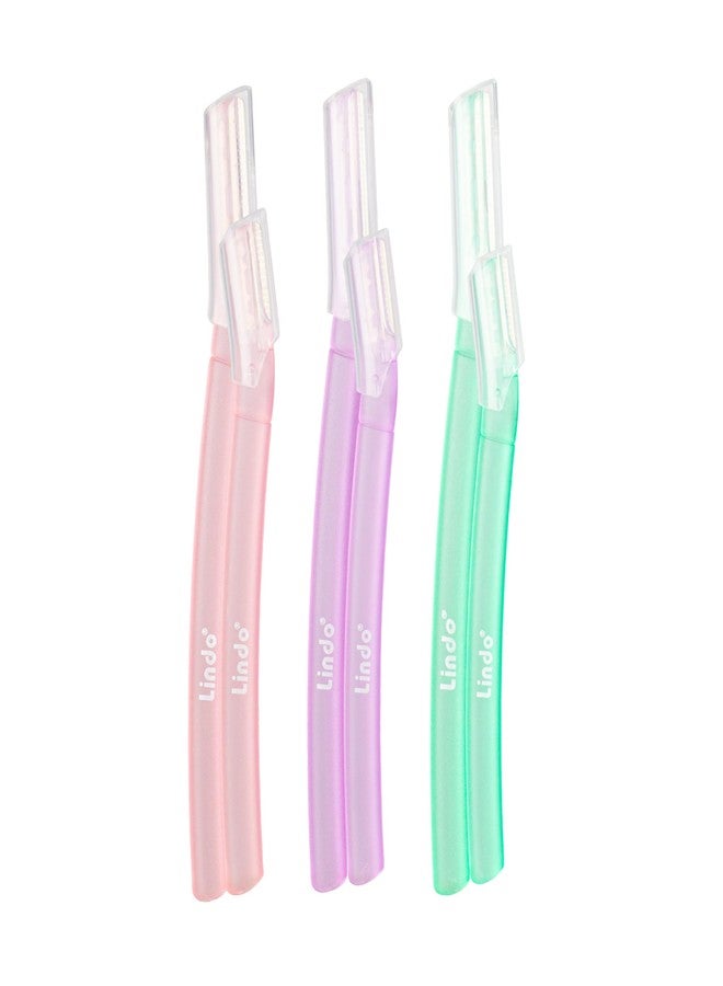 Lindo Brow Razor - Eyebrow Razor & Dermaplaning Tool, Multipurpose, Exfoliation, Face and Peach Fuzz facial Hair Removal dermaplane (6pcs) - Image 1