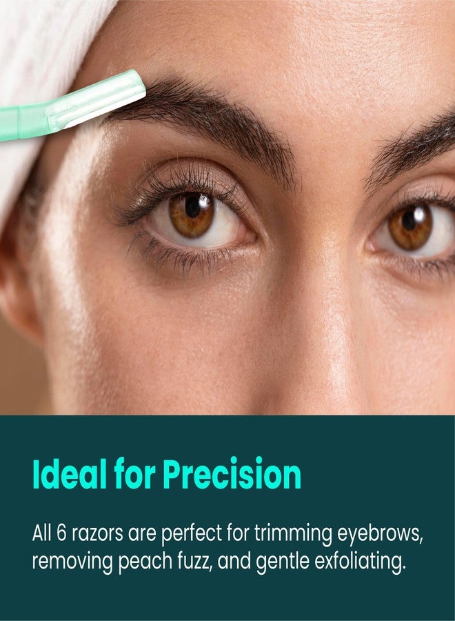 Lindo Brow Razor - Eyebrow Razor & Dermaplaning Tool, Multipurpose, Exfoliation, Face and Peach Fuzz facial Hair Removal dermaplane (6pcs) - Image 3