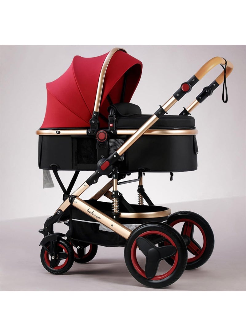 Baby Stroller 3-in-1 with Reversible Seat Convertible Infant to Toddler Travel System with Bassinet Adjustable Canopy, Shock Absorption Suitable for Newborn to 36 Months. - Image 1