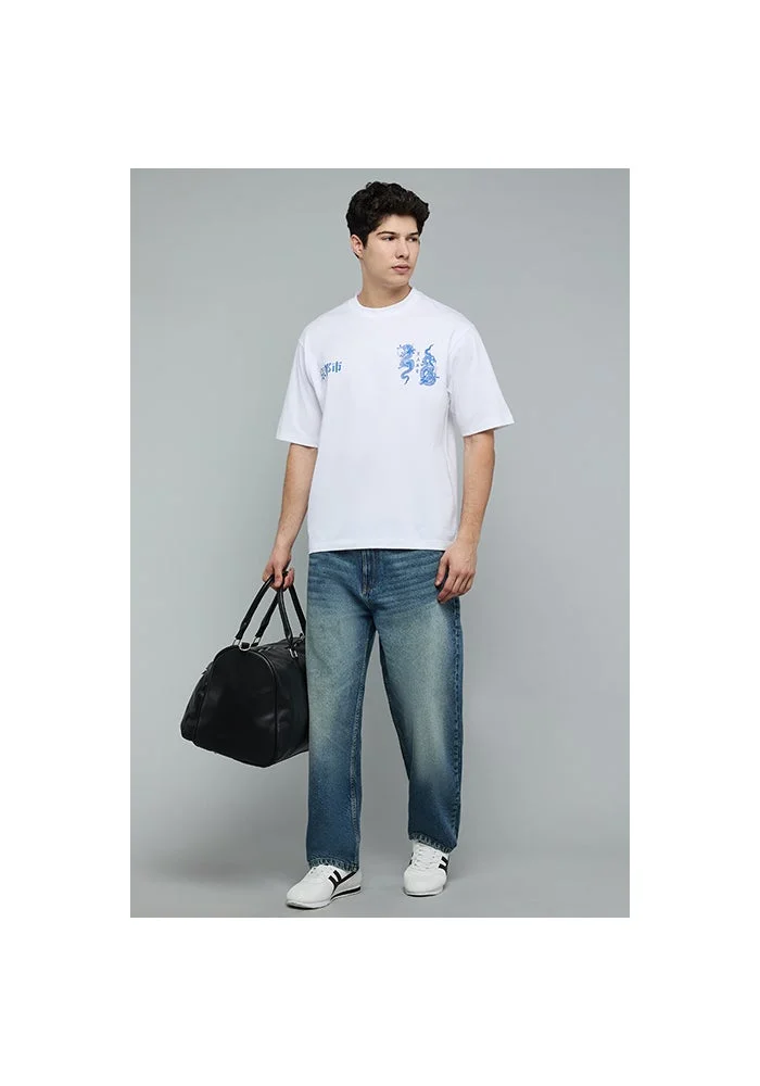 R&b Printed T-Shirt with Crew Neck and Short Sleeves