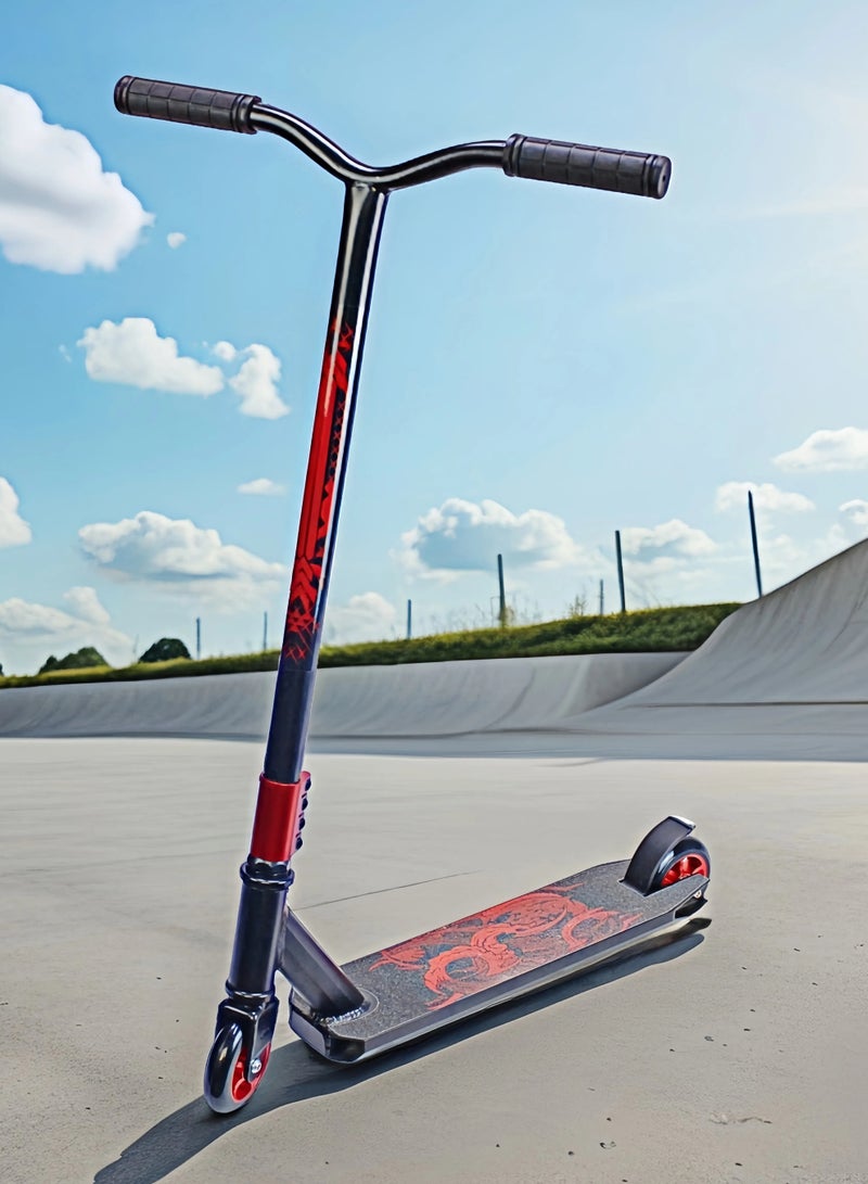 EASY FUTURE 2 Wheels Stunt Scooter  Pro Trick Scooter with Aluminium Deck & Grip Tape, 110 mm Alloy Wheels, Wide T-Bar Handlebars, Steel Brake, Lightweight 360° Stunts for Beginners & Intermediates Including Full Protective Gear Set - Image 4