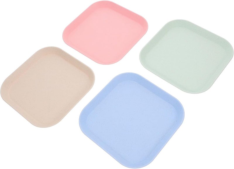 4pcs Square Shallow Cat Bowls for Wet Food and Water Feeding Wide Pet Food Dishes with Whisker Relief Design Suitable for Indoor Cats Kittens - Image 1