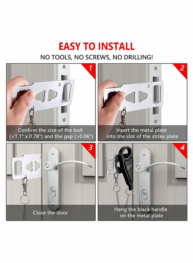 Portable Door Lock, Travel Door Locker Latch Traveling Extra Locks
