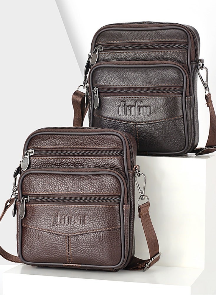 Deabolar 3-in-1 Crossbody Bag for Men Stylish Cowhide Messenger Satchel - Image 5
