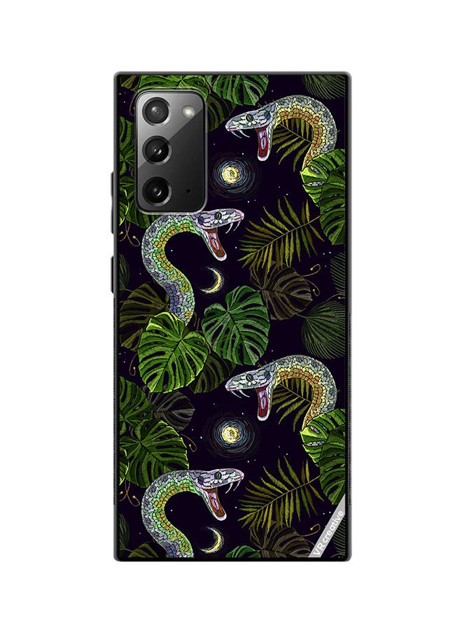 VR CREATIVE Protective Case Cover For Samsung Galaxy Note20 5G Embroidery Snakes, Night Sky And Tropical Palm Leaves Design Multicolour - Image 1