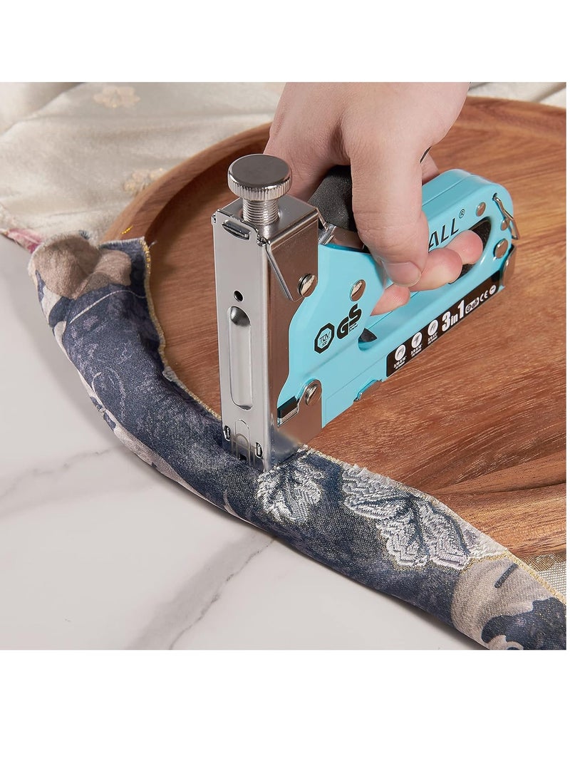 SHALL - Staple Gun Heavy Duty, 3-in-1 Upholstery Staple Gun Kit with 3000 Staples, Staple Remover, Manual Brad Nailer with Specific Staples Outlet Position Indicator - Image 1
