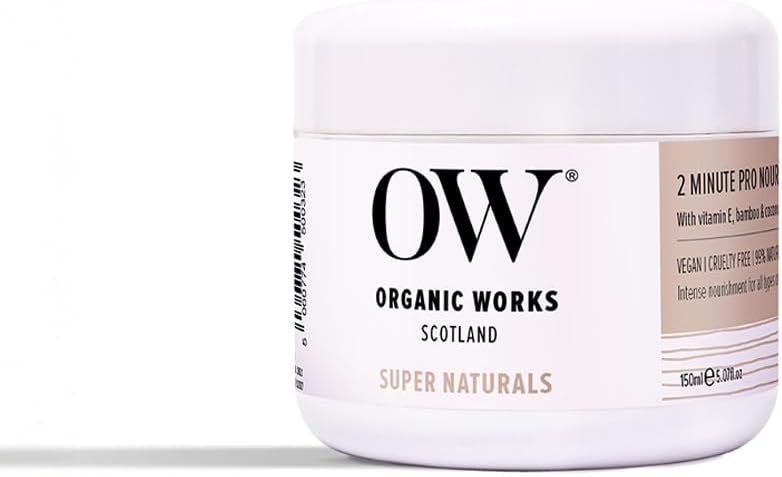Organic Works Super Naturals 2 Minute Pro Nourish Hair Mask Hydrating Hair Repair Treatment Infused with Natural Argan Oil Reduces Frizz Restores Moisture for Damaged Hair 150ml Pack of 1