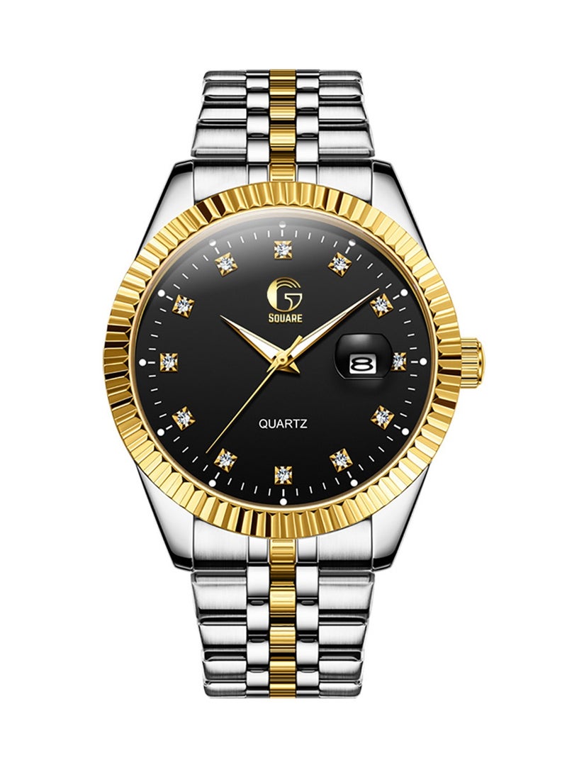 Gsquare Men's Analog Quartz Black Dial Stainless Steel Watch-5526  - Image 1