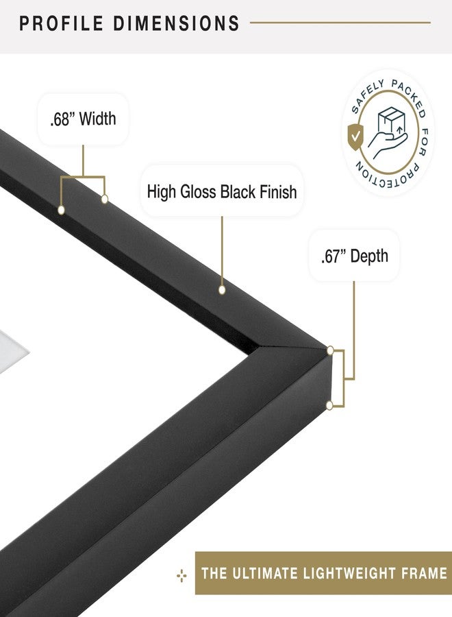 MCS Everline Collection 18x24 Poster Frame Black, Vertical & Horizontal Wall Hanging Large Picture Frame for Photos, Posters & Art Prints (1-Pack) - Image 4