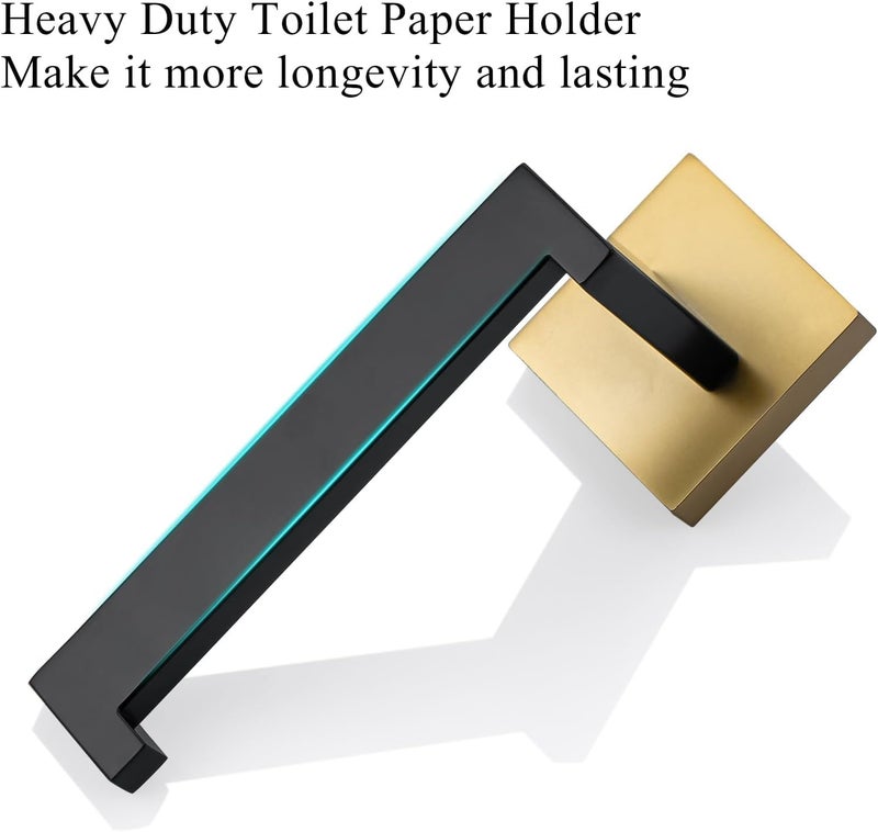 LUXIUR Toilet Paper Roll Holder for Bathroom, Kitchen Tissue Roll Stand, 304 Grade Stainless Steel Wall Mount Hanger for Kitchen Accessories Items, Home and Bathroom Accessories, Black Gold - Image 3