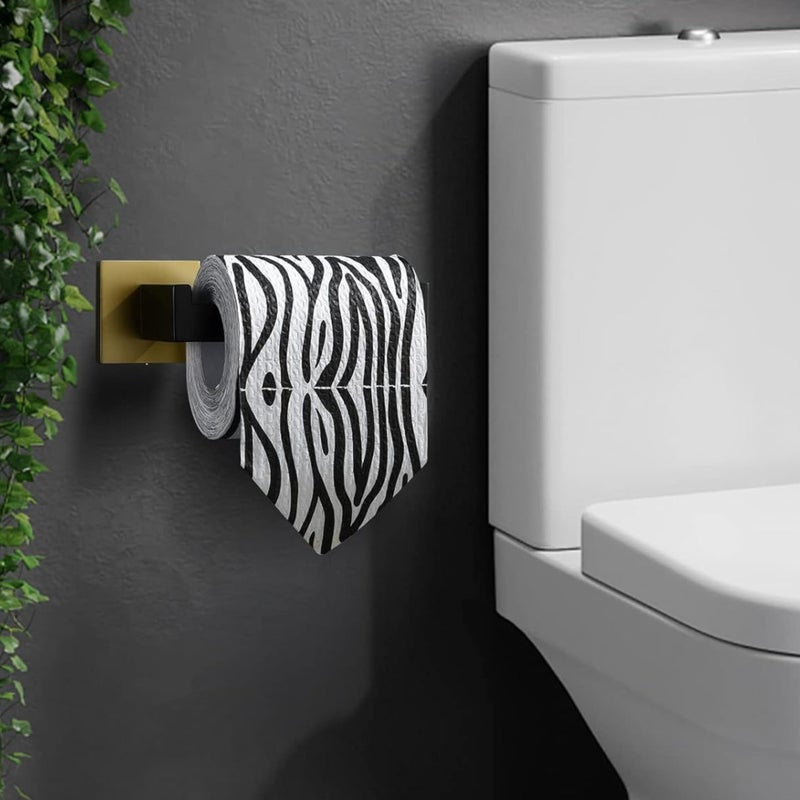 LUXIUR Toilet Paper Roll Holder for Bathroom, Kitchen Tissue Roll Stand, 304 Grade Stainless Steel Wall Mount Hanger for Kitchen Accessories Items, Home and Bathroom Accessories, Black Gold - Image 2
