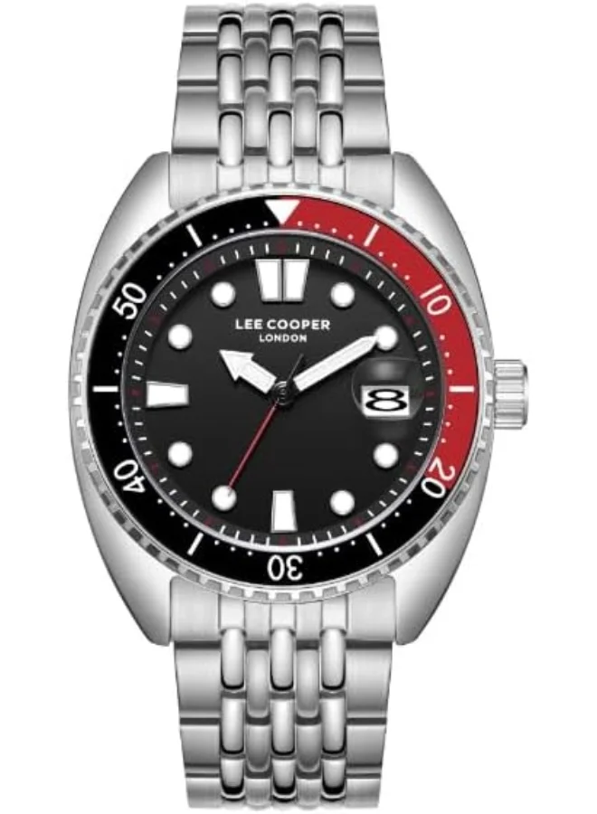 Lee Cooper LEE COOPER Men's VX42E11 Movement Watch, Date Display and Metal Strap - LC07997.350, Black