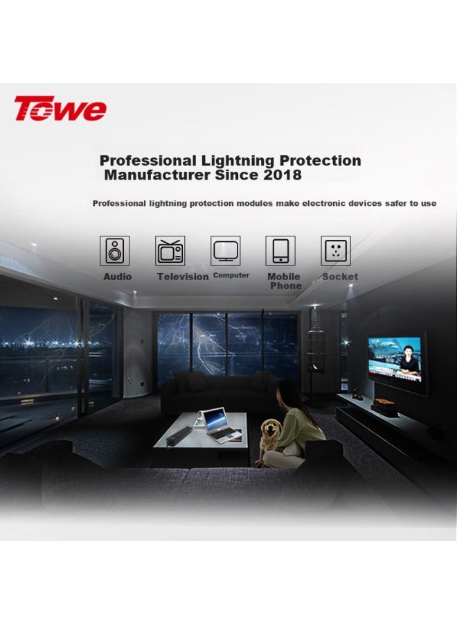 Towe Pdu Surge Protector Power Strip With Overload Protection 3 Outlets Individual Control + 4-in-1 Lightning Protection - Image 4