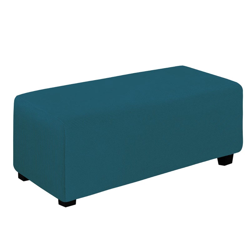 Easy-Going EasyGoing Stretch Ottoman Cover Folding Storage Stool Furniture Protector Soft Rectangle slipcover with Elastic Bottom Ottoman XLargePeacock Blue 