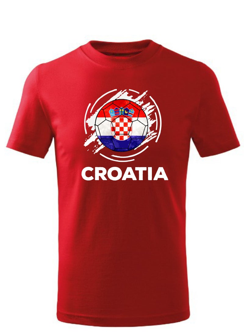 Croatia Football Team World Fans printed T shirts Supporting The Team Football Team Jersey T shirts For Men | Women | Kids to win the cup (Red)