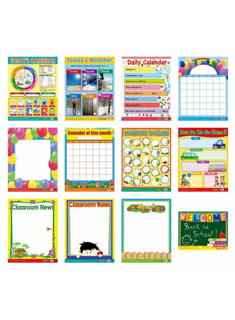Educational Welcome Boards for Classroom – Student and Teacher Introductory Cards  - Image 1
