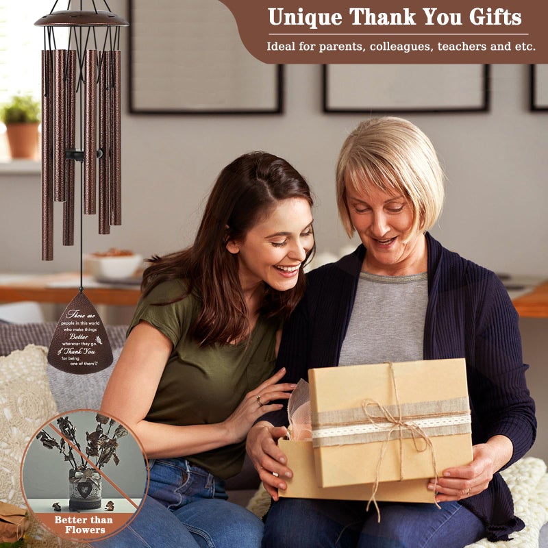 Soopau Thank You Gifts for Women Men, 32" Wind Chimes Thank You Gifts, Appreciation Gifts for Employee Coworkers Colleague Teachers Nurses, Thanksgiving Day Gifts for Family Friends - Image 2
