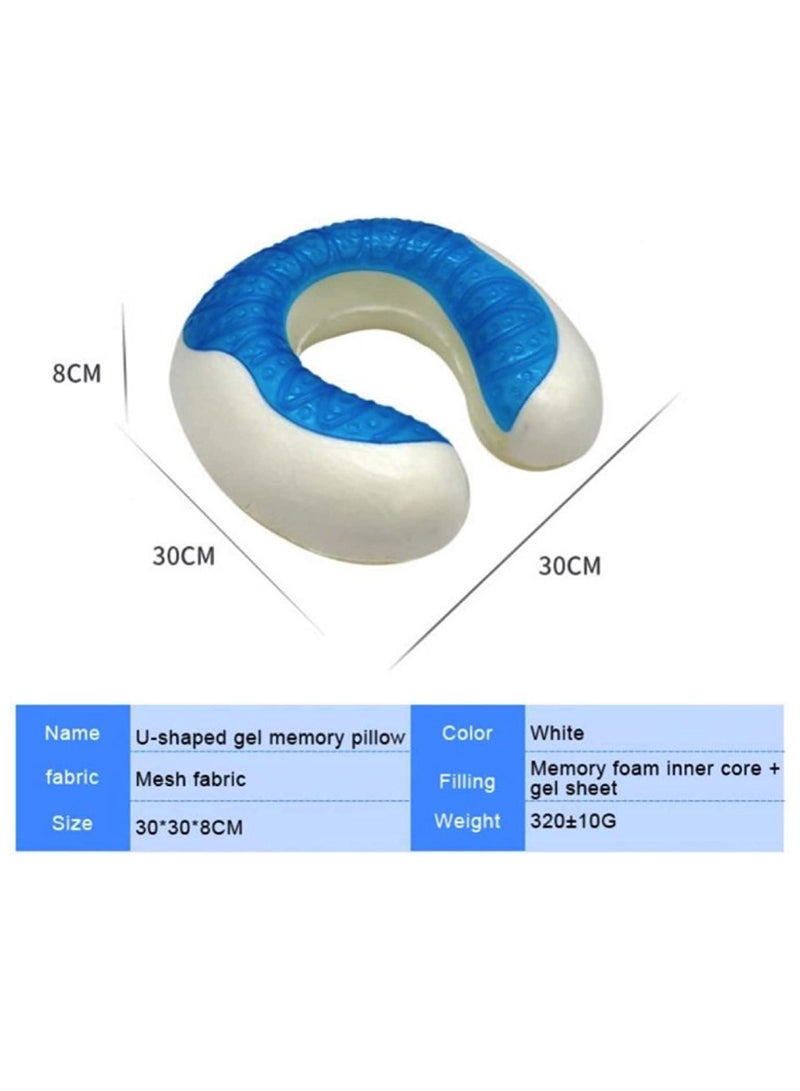 HEXAR وسادة سفر من إسفنج ميموري جل تبريد، وسادة للرقبة على شكل حرف U توفر أفضل دعم للرقبة والرأس أثناء السفر والمكتب - Image 2