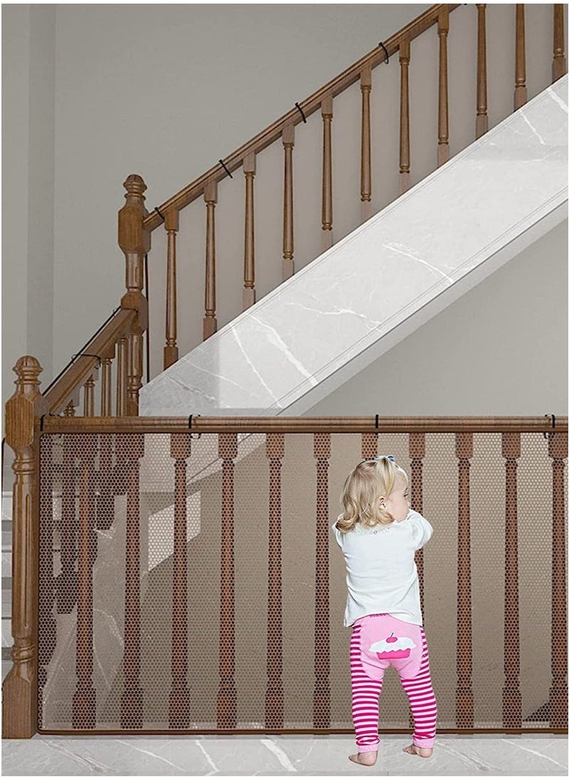 Generic Banister Guard Durable Child Baby Proofing Stairs Rail Safety Net Outdoor Balcony and Indoor Railing Protective Mesh （Upgraded version）  - Image 1