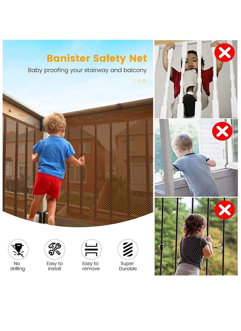 Generic Banister Guard Durable Child Baby Proofing Stairs Rail Safety Net Outdoor Balcony and Indoor Railing Protective Mesh （Upgraded version）  - Image 4