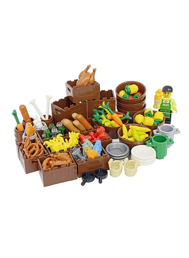 Moc Radish Food Fruit Wooden Frame Bread Small Particle Building Blocks Handheld Banana Pineapple Plastic Toy Spare Parts - Image 2