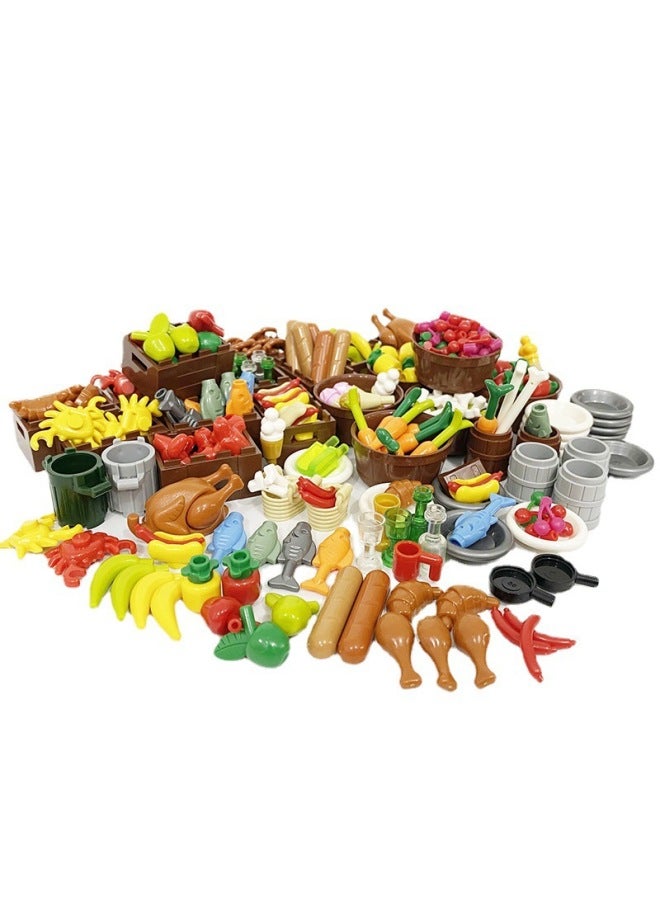Moc Radish Food Fruit Wooden Frame Bread Small Particle Building Blocks Handheld Banana Pineapple Plastic Toy Spare Parts - Image 5