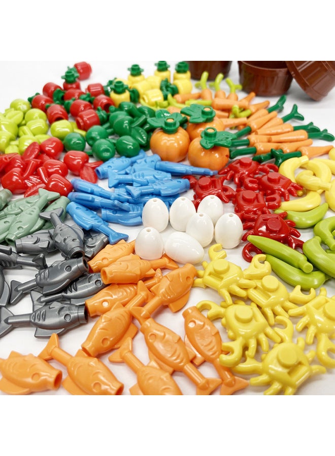 Moc Radish Food Fruit Wooden Frame Bread Small Particle Building Blocks Handheld Banana Pineapple Plastic Toy Spare Parts - Image 4