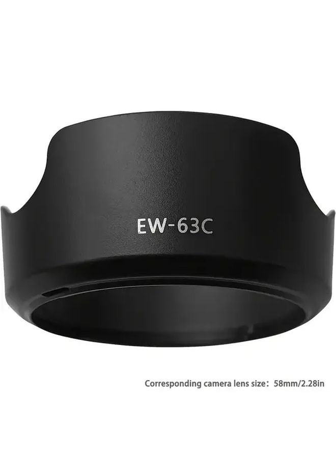 Black Lens Hood For Canon EW 63C EF S 18 55 STM IS RF24 50mm STM Rebel T7 EOS R8 - Image 4