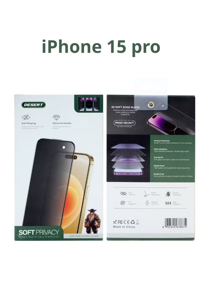 Desert Clear Screen Protector for iPhone 15 PRO , Desert Diamond Hardness - Image 4