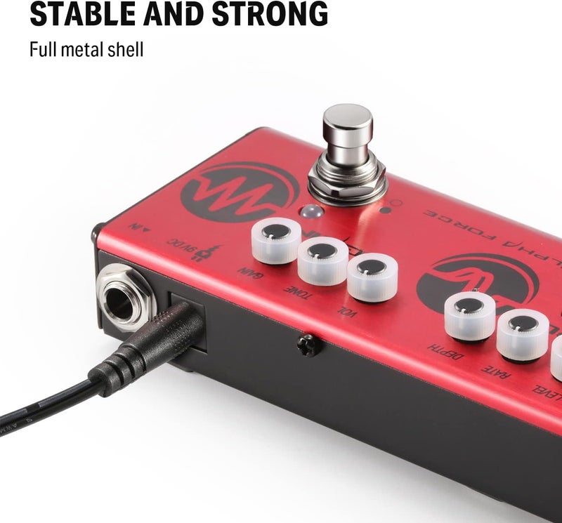 Donner Multi Guitar Effect Pedal Alpha Force 3 in 1 Effects Delay Chorus High Gain Distortion Pedal with Adapter - Image 3