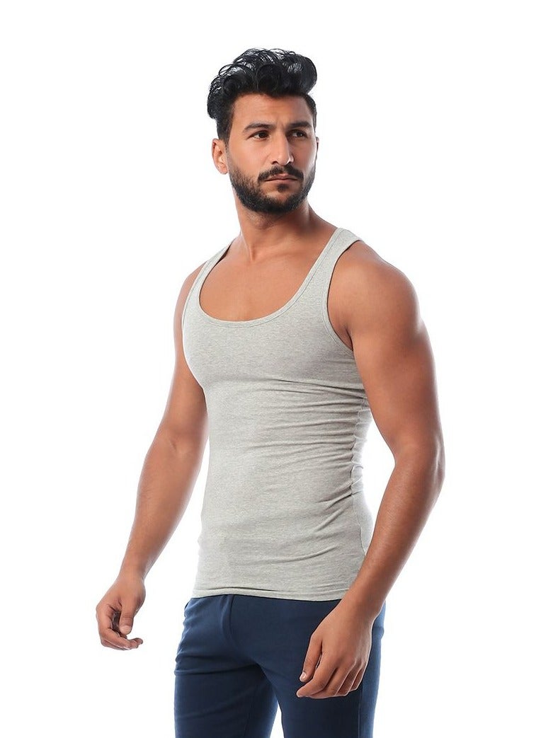 Mesery Mesery Men Undershirts Cotton Stretch -  Grey - Image 2