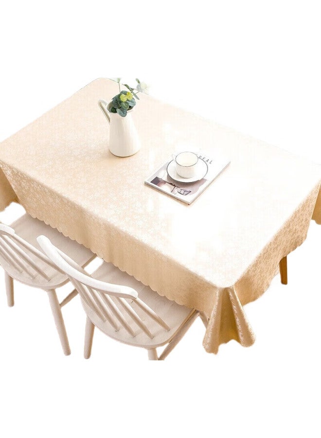 Avivi Aiwei Tablecloth, Waterproof, Oil-Proof, Scald-Proof, Pvc Dining Table Cover, Coffee Table Mat, Rectangular Table Mat, 130*180, Rose Champagne - Image 1