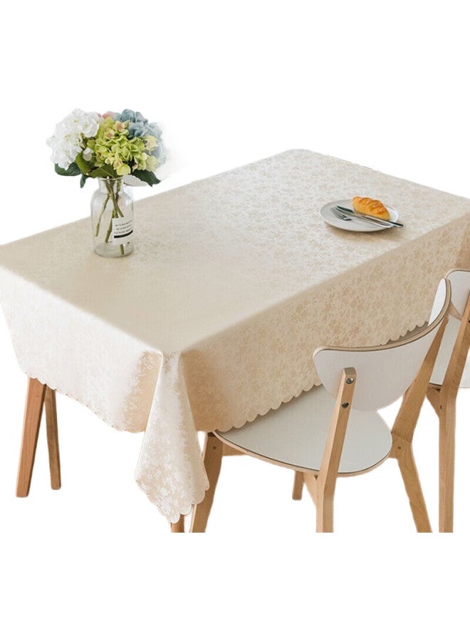 Avivi Aiwei Tablecloth, Waterproof, Oil-Proof, Scald-Proof, Pvc Dining Table Cover, Coffee Table Mat, Rectangular Table Mat, 130*180, Rose Champagne - Image 2
