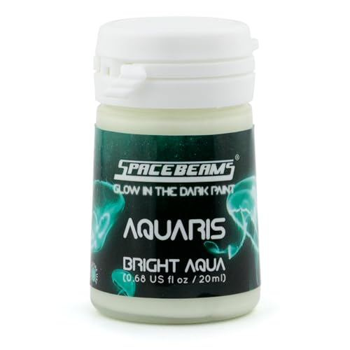 SpaceBeams Aquaris Glow in the Dark Paint (0.68 Fl Oz) Bright Aqua Glow (Light Blue/Turquoise), Non-Toxic, Water Based - Image 4
