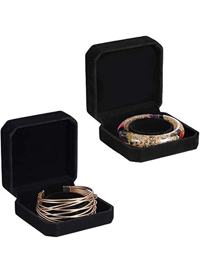 The Bros Joy.Box 2 Pack Black Velvet Bracelet Gift Box Jewelry Display - Image 1