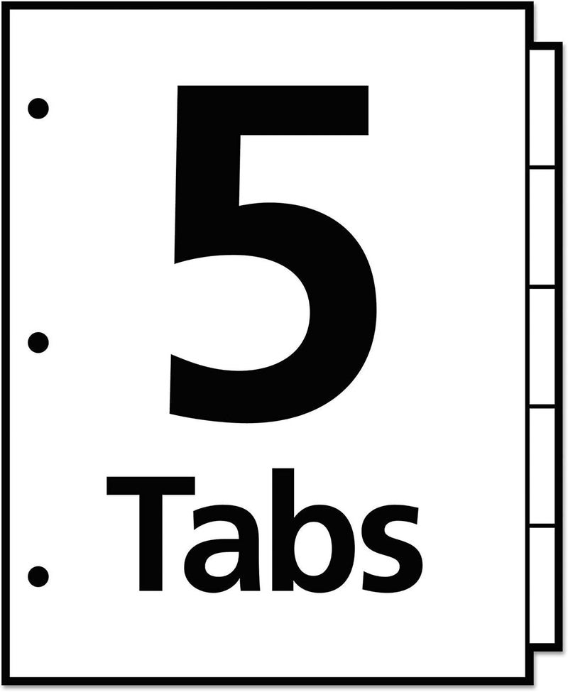 AVERY 23075 Write & Erase Big Tab Paper Dividers, 5-Tab, White, Letter, Pack of 4 - Image 2