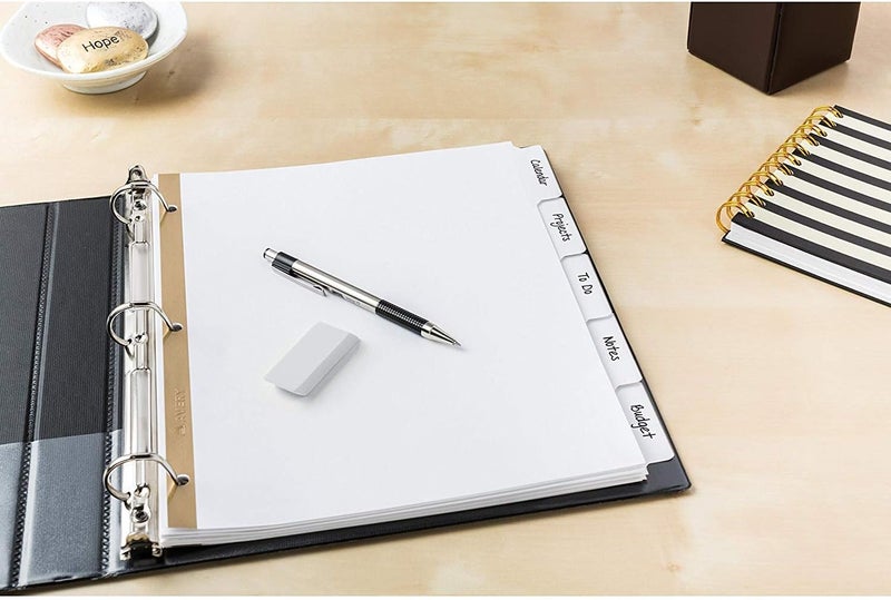 AVERY 23075 Write & Erase Big Tab Paper Dividers, 5-Tab, White, Letter, Pack of 4 - Image 4